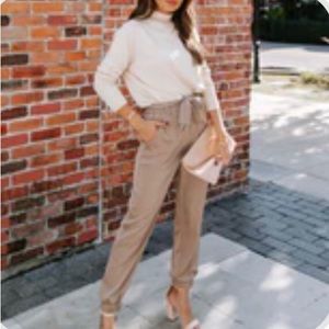 VICI Kensley Pocketed High Rise Trousers - Dark Beige × 1